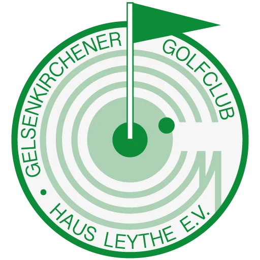 Logo des Gelsenkirchener Golfclubs Haus Leythe e.V. mit zielscheibenähnlichem Design.